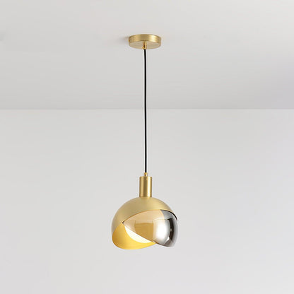 Customizable Chrome Hanging Lamp with Clear Glass Shade