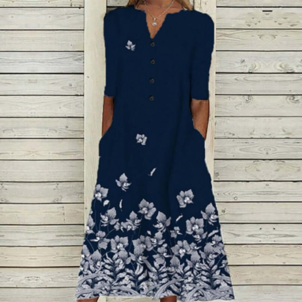 Vintage Floral Midi Dress