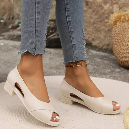 Comfortable Flat Block Heel Sandals for Women
