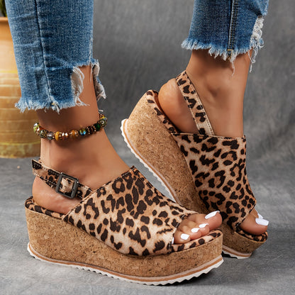 Comfortable Platform Buckle Sandals with Cushion Sole