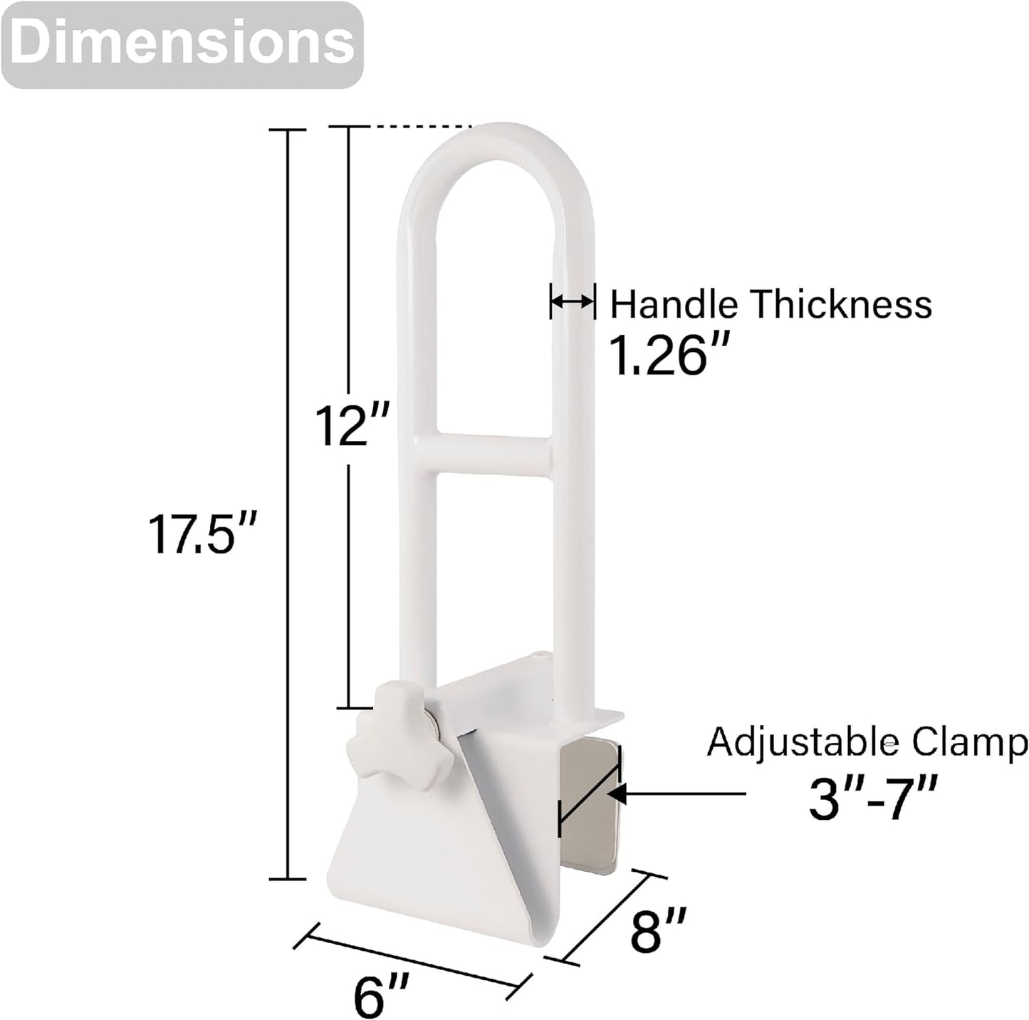 Easy Install Bathroom Grip Bar for Elderly Support