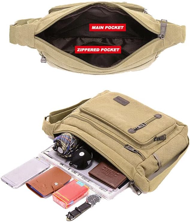 Vintage Style Cotton Messenger Shoulder Bag