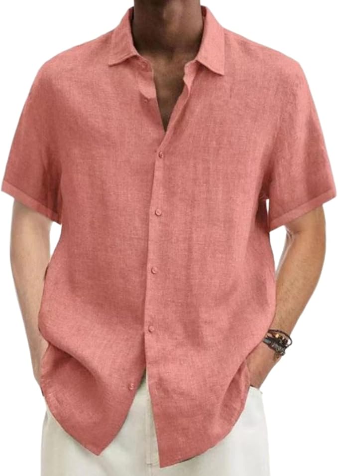 Adriaan | White Linen Button Down Shirt for Men-5