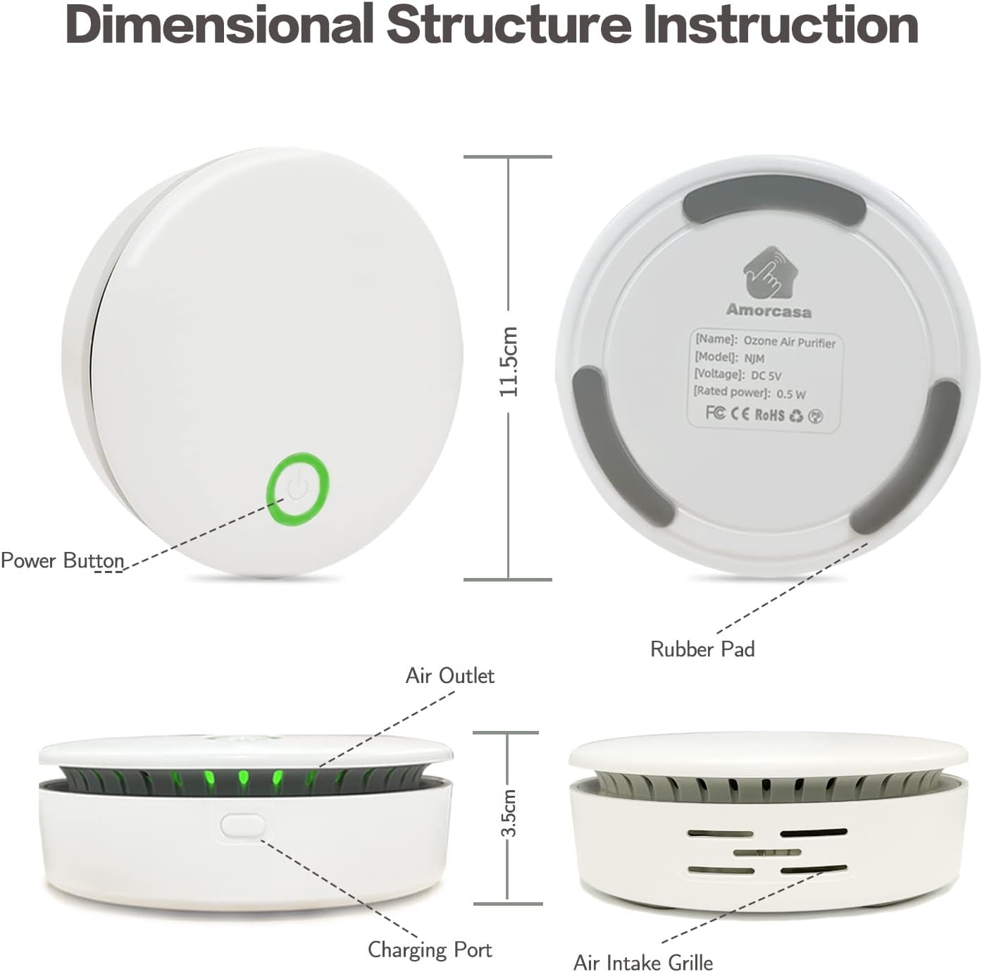 Compact Air Purifier for Home and Pet Odors