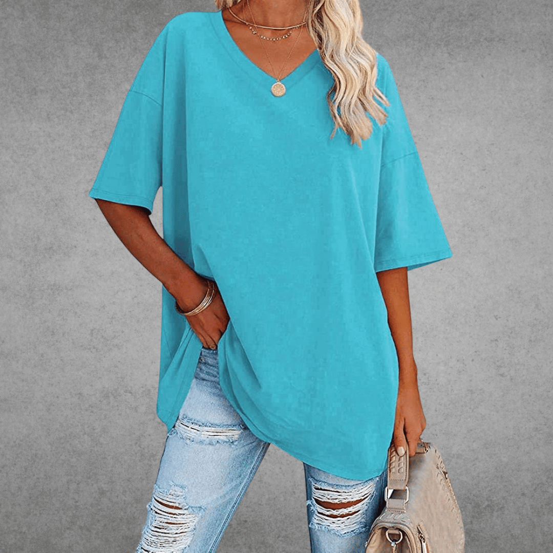 T-Shirt - Women's Casual V-Neck Short Sleeve-3