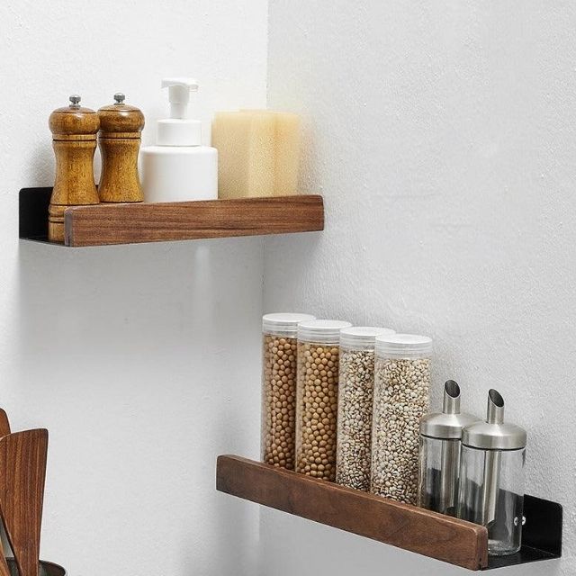 Easy Install Wooden Bathroom Storage Shelf