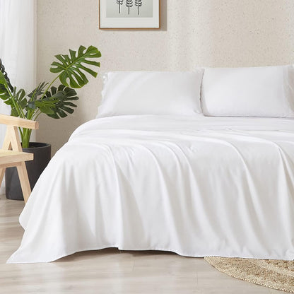 Breathable Bamboo Bed Sheet Set with 2 Pillowcases