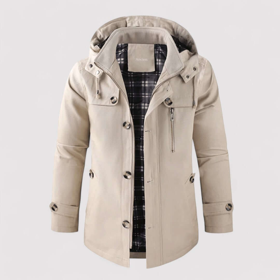 Warm Insulated Men's Snow Jacket with Hood