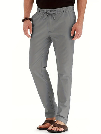 Men's Fitted Elastic Waist Pants