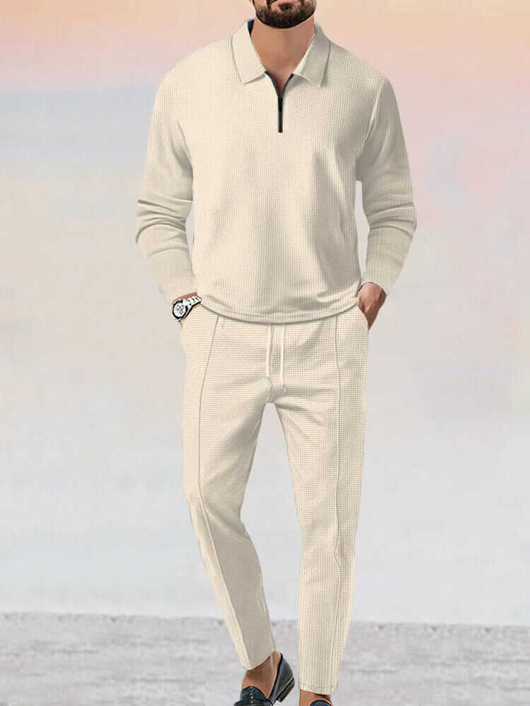 Comfortable Textured 2 Piece Pajama Set - Luxivelle