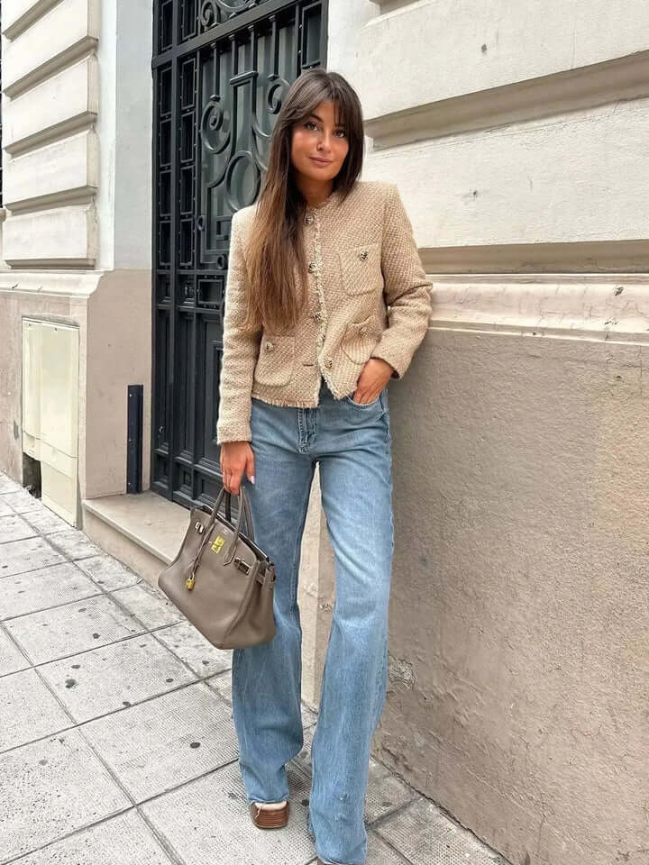 Classic Short Jacket with Side Pockets - Luxivelle