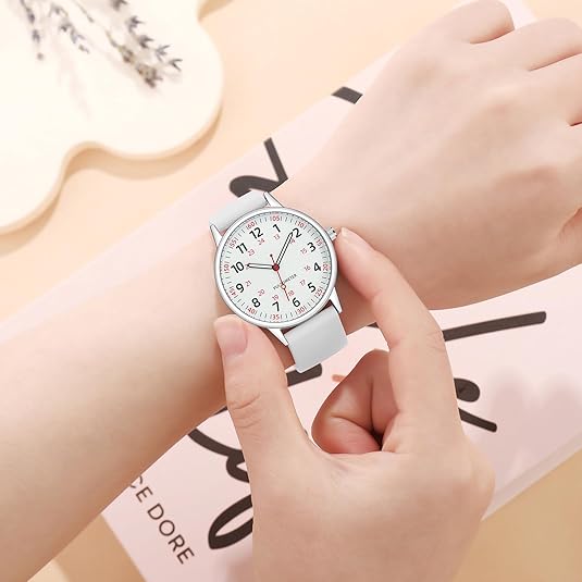Fashionable Ladies Clip-On Timepiece – Water Resistant Silicone Pendant Watch - Luxivelle