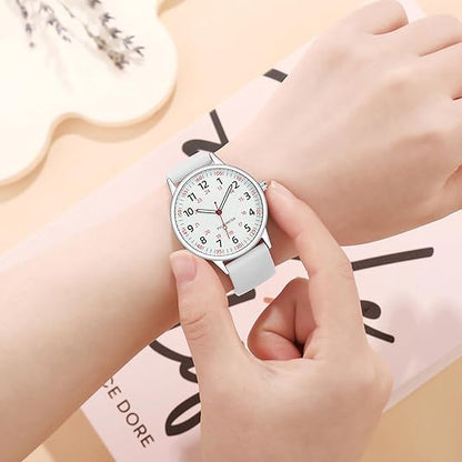 Fashionable Ladies Clip-On Timepiece – Water Resistant Silicone Pendant Watch - Luxivelle