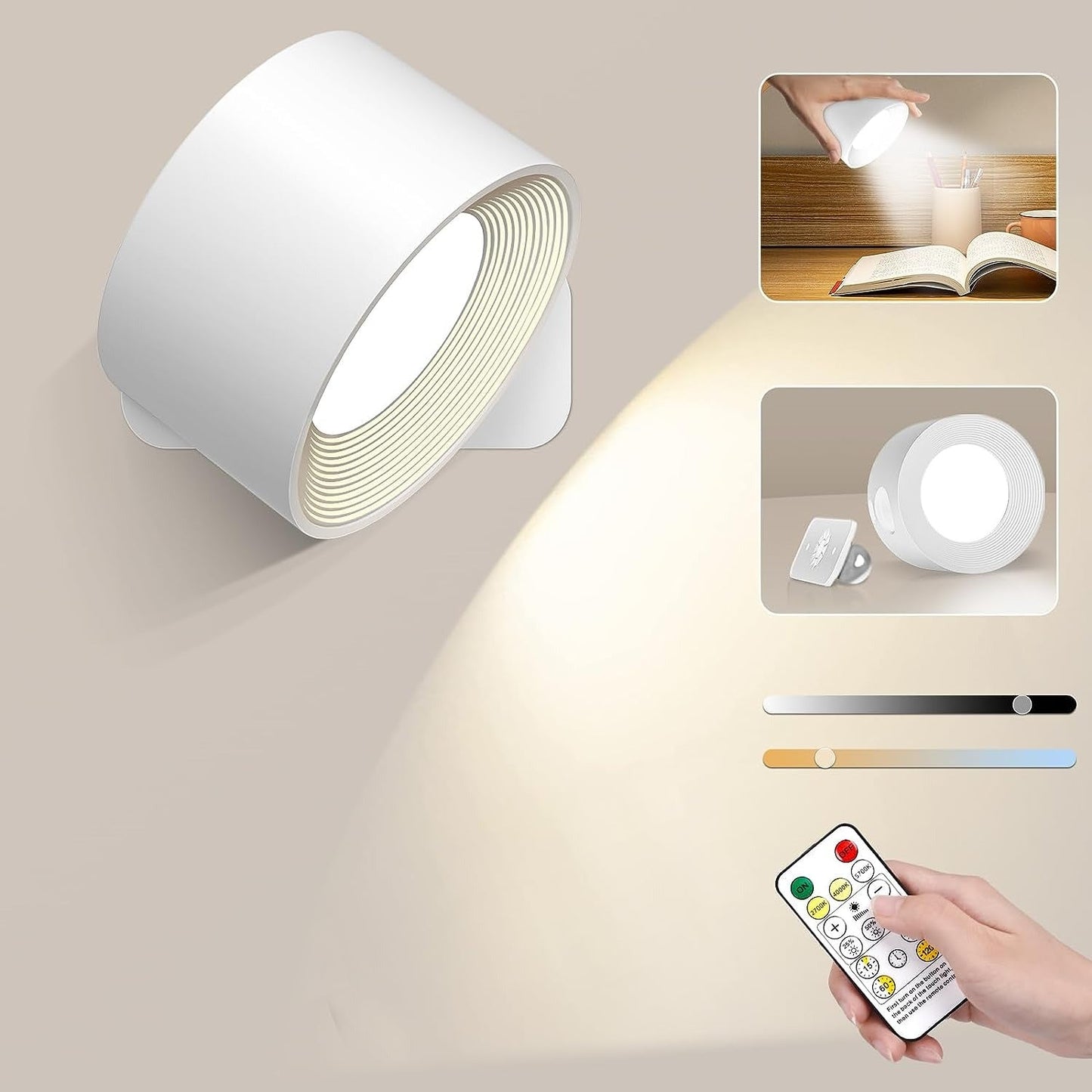 Bright Wireless LED Wall Light with Remote Timer