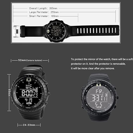Rugged Men's Digital Outdoor Watch - Water Resistant & LED