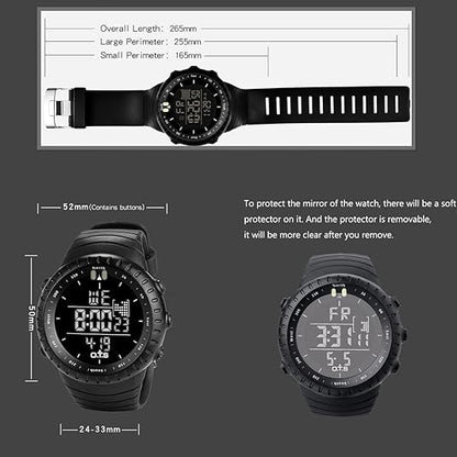 Rugged Men's Digital Outdoor Watch - Water Resistant & LED