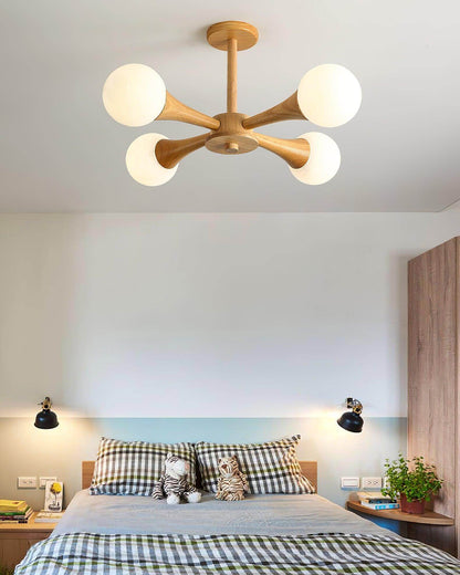 Luxury Wood and Glass Pendant Light