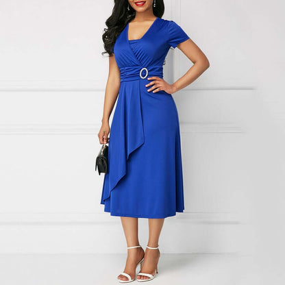 Ladies' Floral Waist Tie Midi Dress