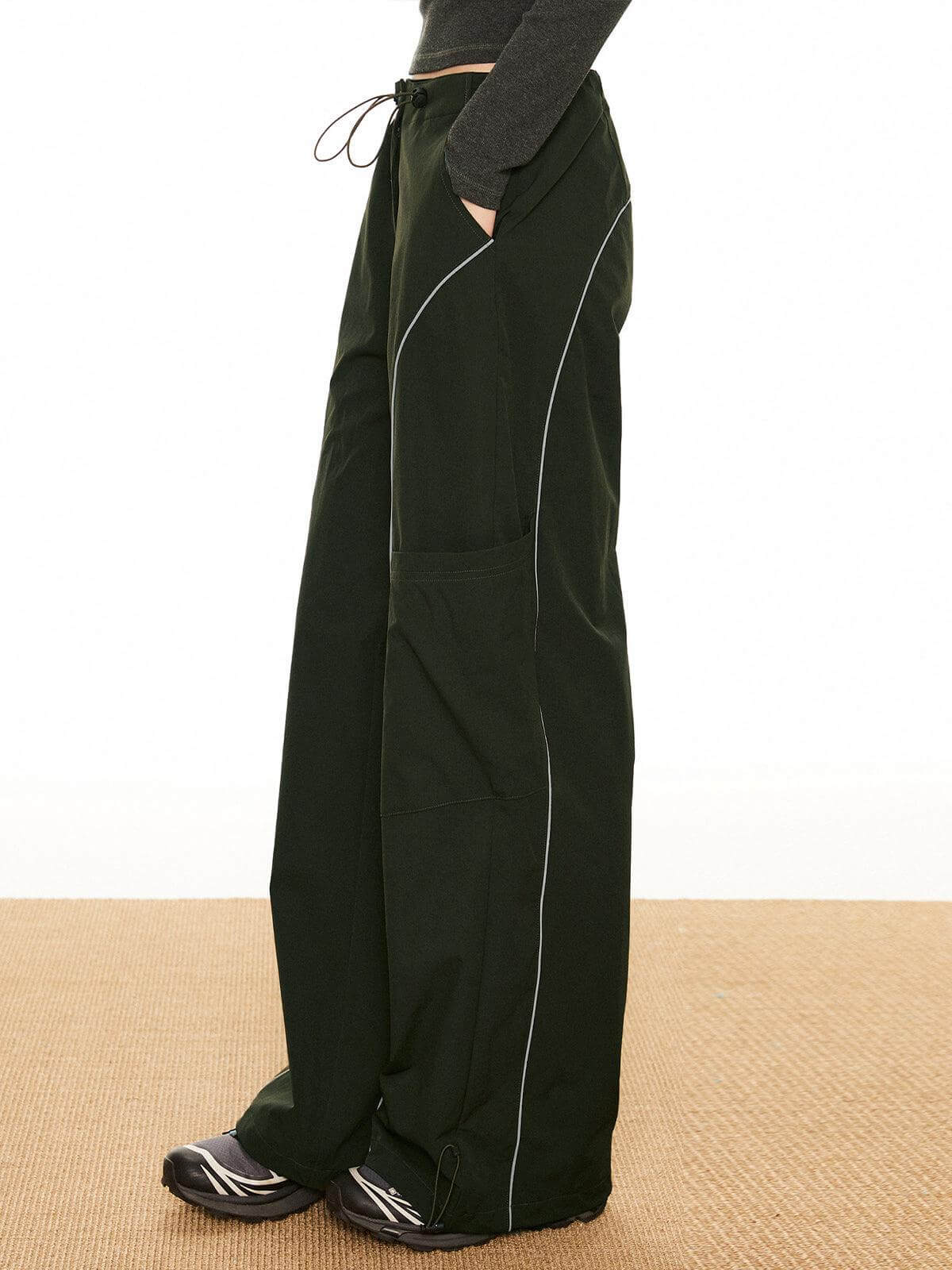 Ladies' Elastic Waist Contrast Trousers