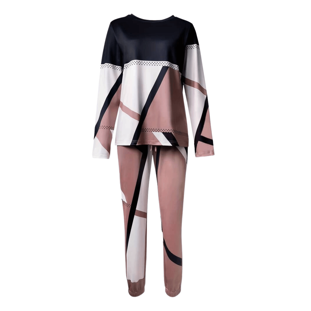 Cozy Geometric Pattern Sleepwear Set