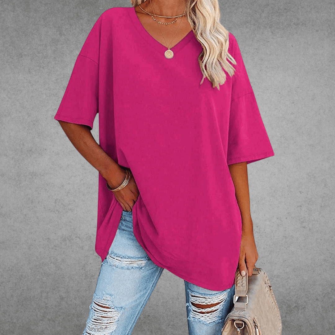 T-Shirt - Women's Casual V-Neck Short Sleeve-4