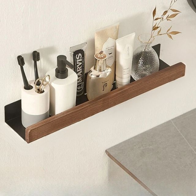 Easy Install Wooden Wall Shelf Storage Rack