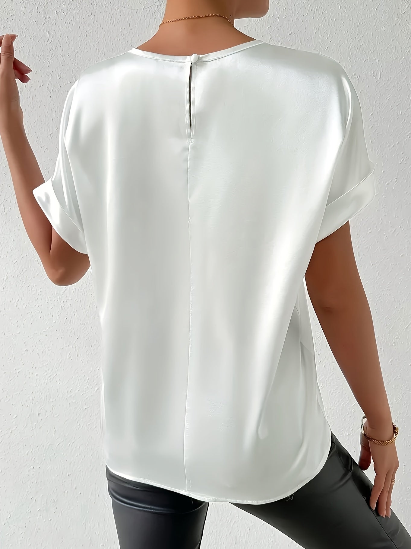 Soft Short Sleeve Women's Cotton Blouse Top