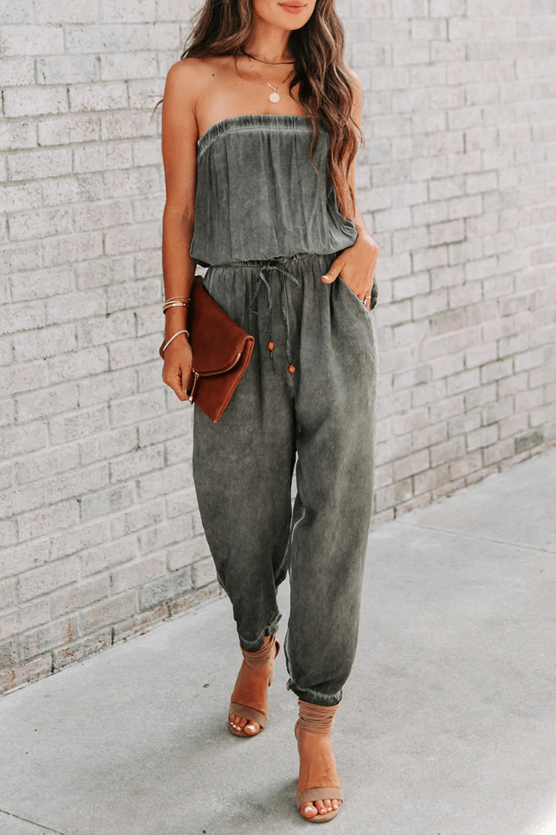 Sleeveless Halter Neck Jump Suit - Luxivelle