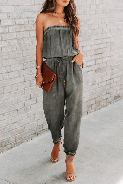 Sleeveless Halter Neck Jump Suit - Luxivelle