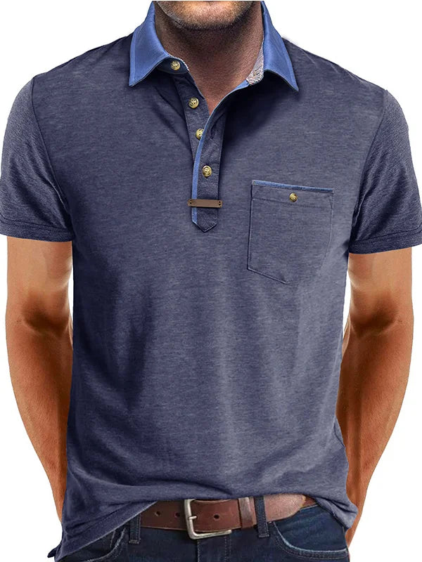 Lightweight Casual Short Sleeve Polo Shirt for Men