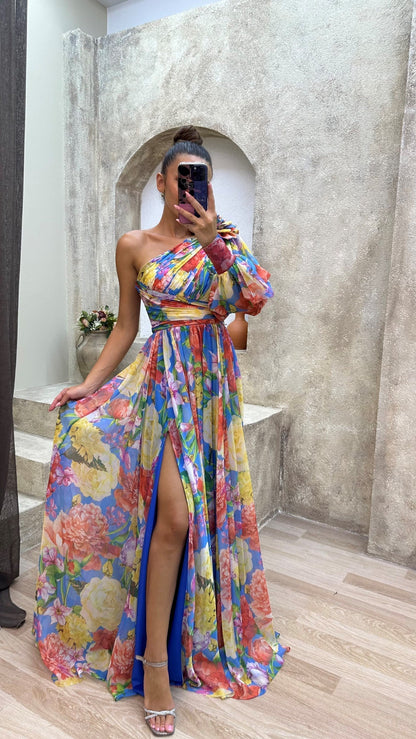 Chic Off Shoulder Floral Women's Dress