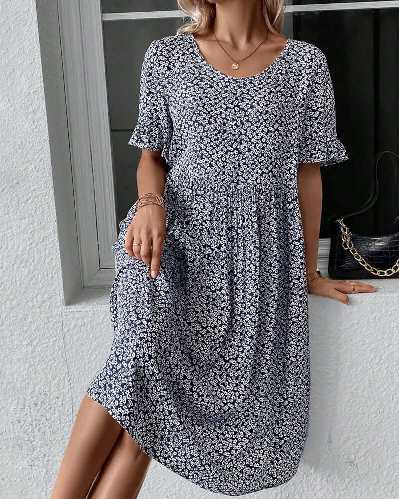 Airy Floral Print Summer Dress