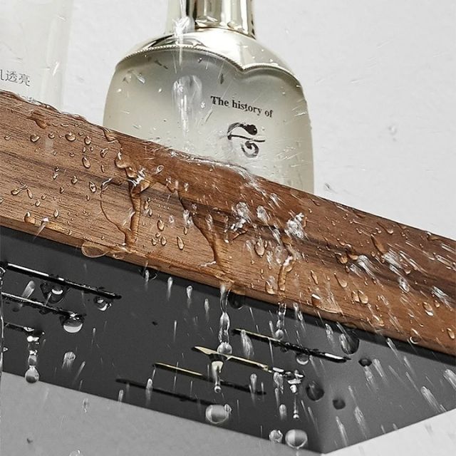 Easy Install Wooden Wall Shelf Storage Rack