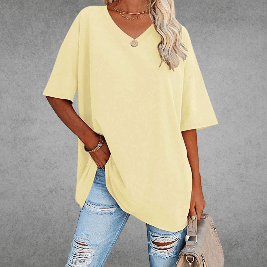 Variant image for T-Shirt - Women's Casual V-Neck Short Sleeve-51