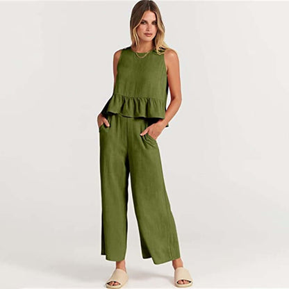 Ladies' Floral Off Shoulder Jumpsuit Set