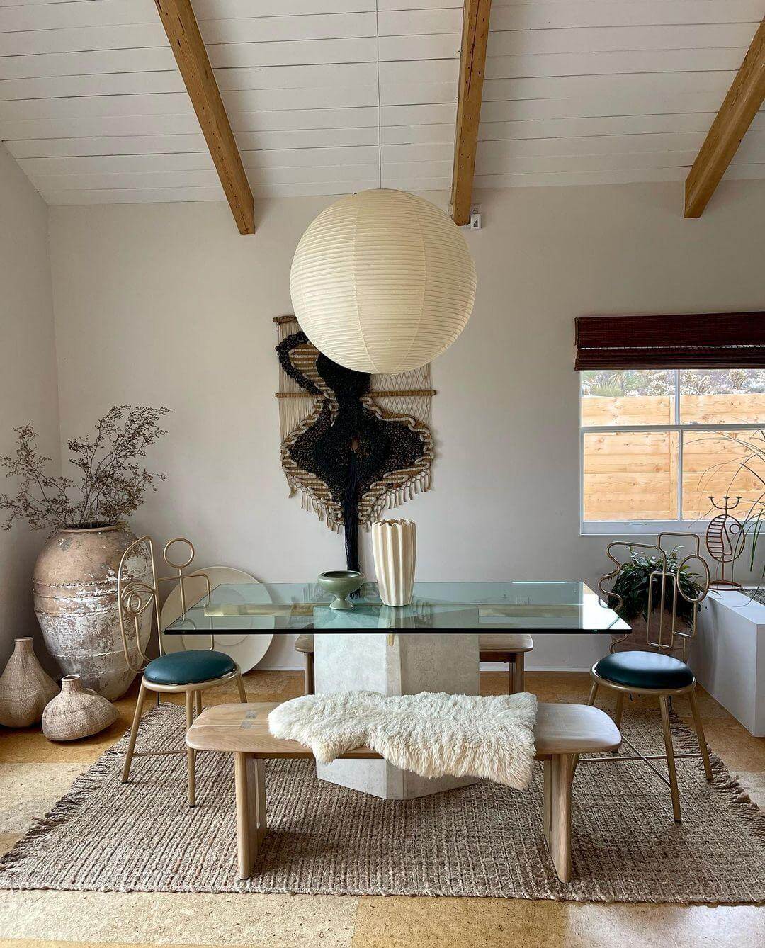 Simple White Cotton Shade Pendant Light with Metal Frame