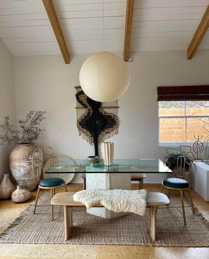 Simple White Cotton Shade Pendant Light with Metal Frame