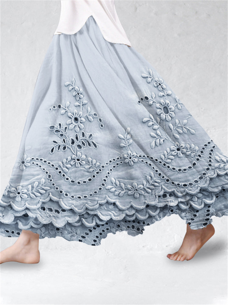 Feminine Floral Patterned Skirt - Luxivelle