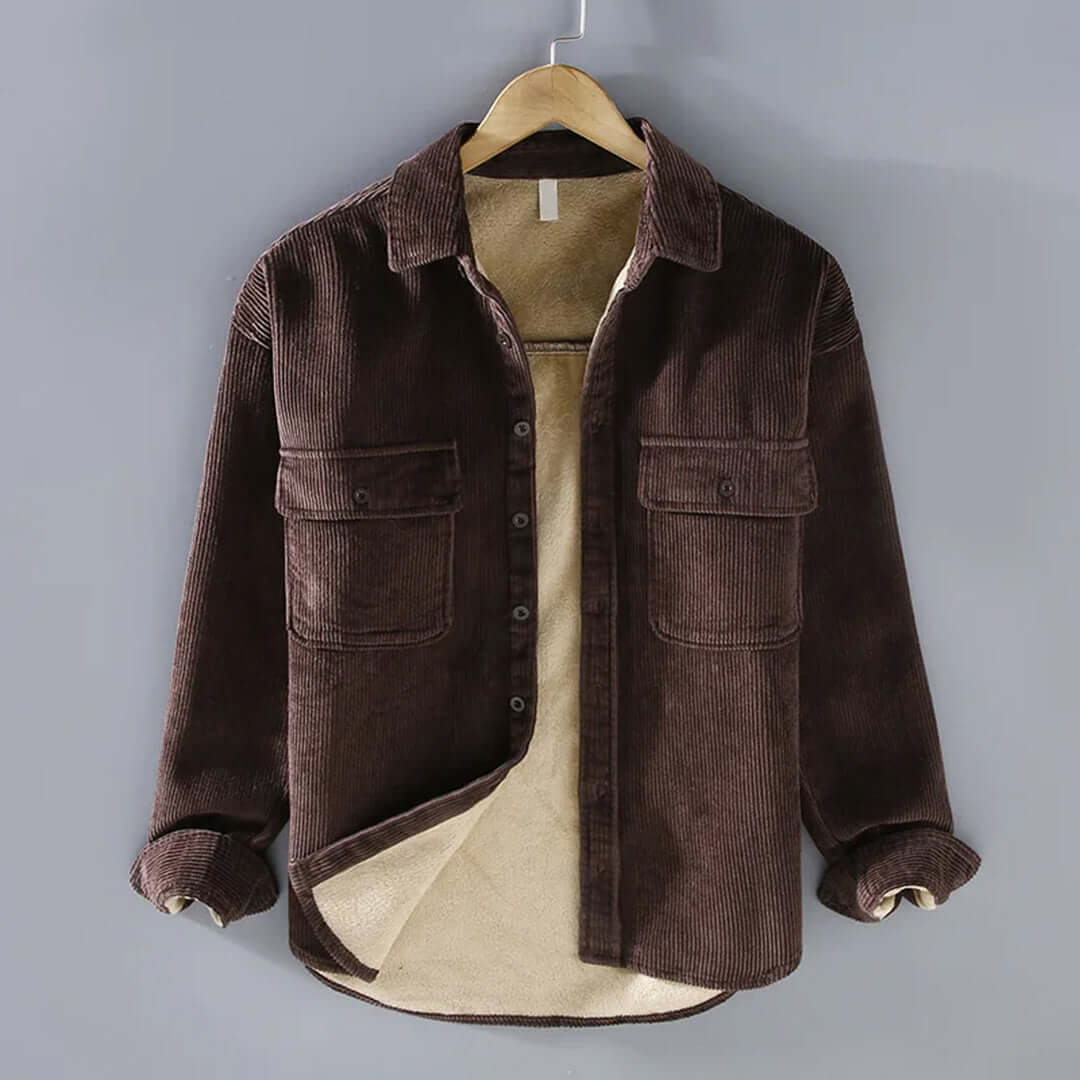 Rugged Corduroy Fleece Lined Mens Jacket