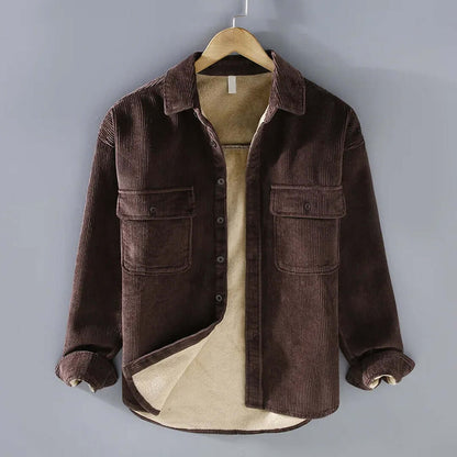 Rugged Corduroy Fleece Lined Mens Jacket