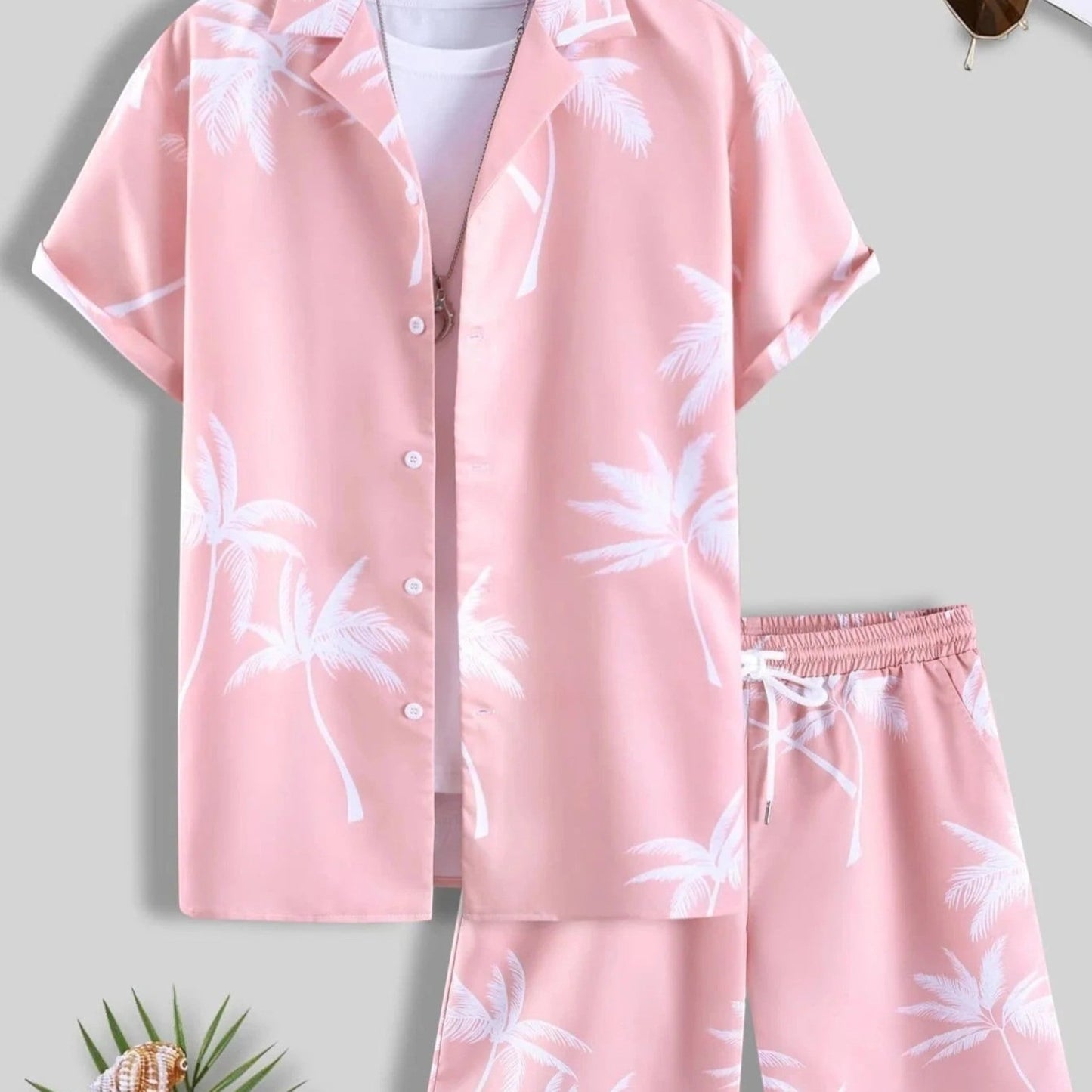 Variant image for Jorden | Summer Set for Men - Tropical Shirt and Shorts Ensemble-25