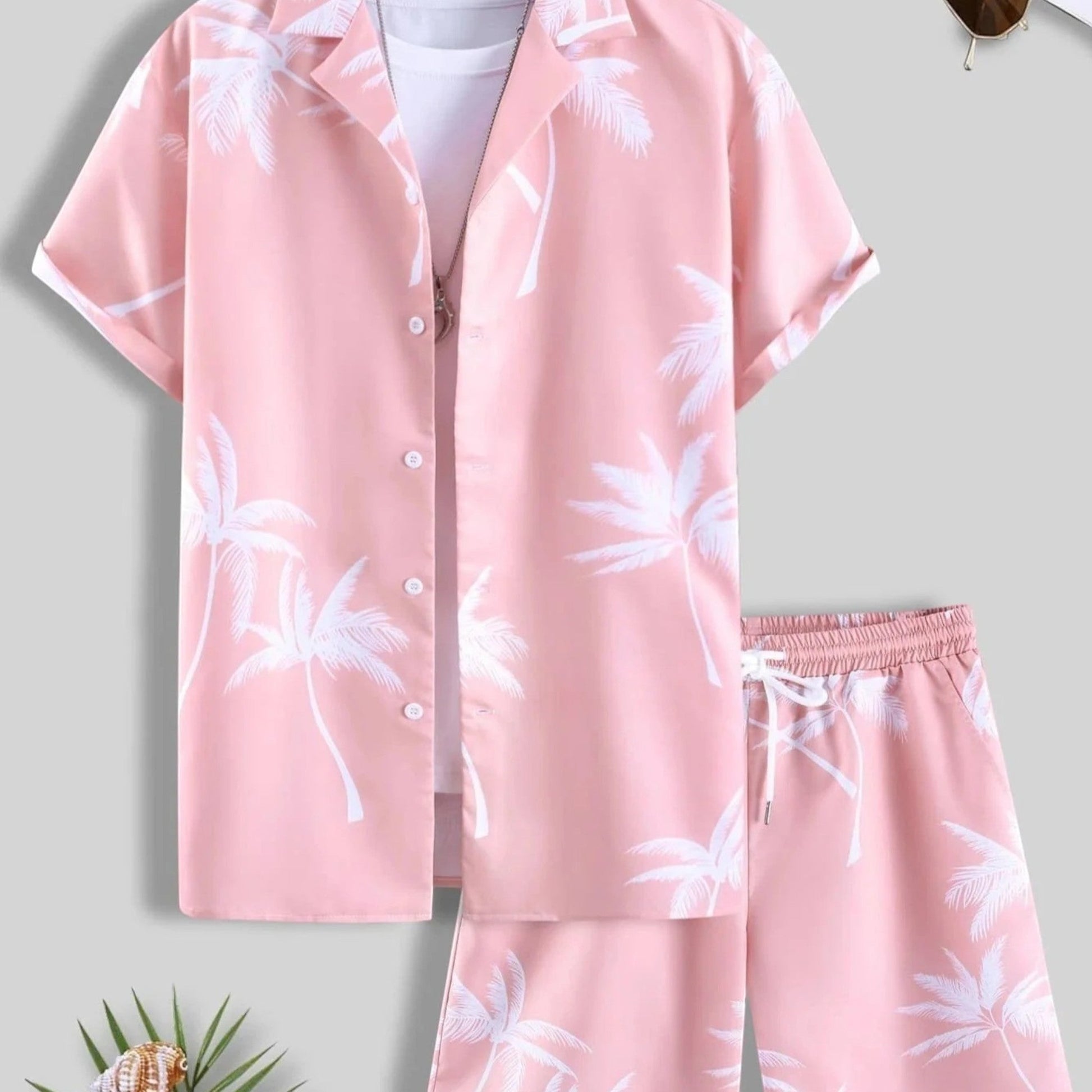 Variant image for Jorden | Summer Set for Men - Tropical Shirt and Shorts Ensemble-25