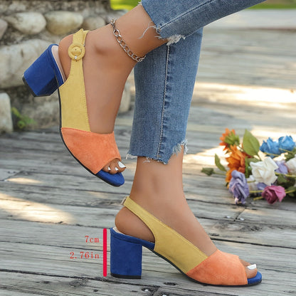 Stylish Block Heel Slingback Shoes