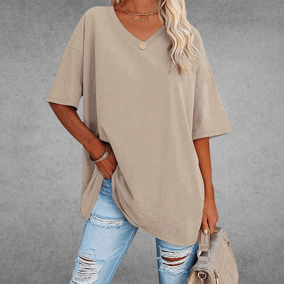 Variant image for T-Shirt - Women's Casual V-Neck Short Sleeve-41