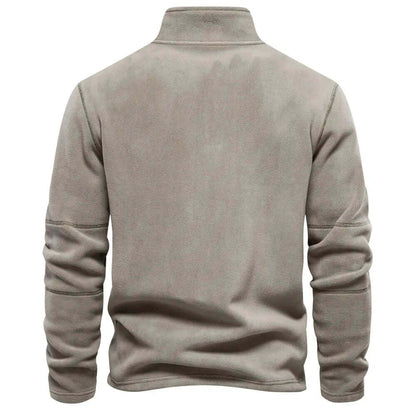 Warm Men's Fleece Coat with High Collar
