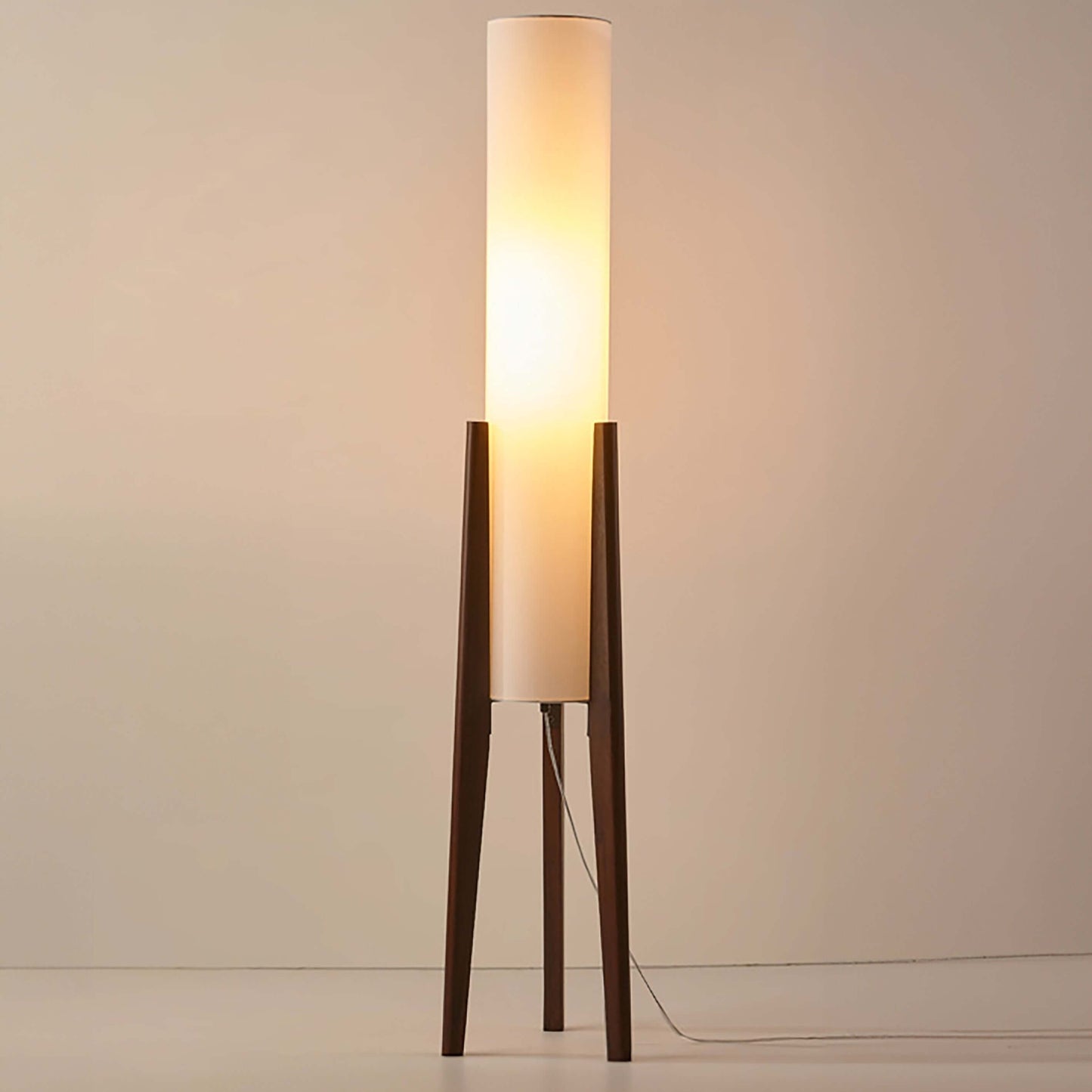 Natural Wooden Table Lamp with Linen Shade - Luxivelle