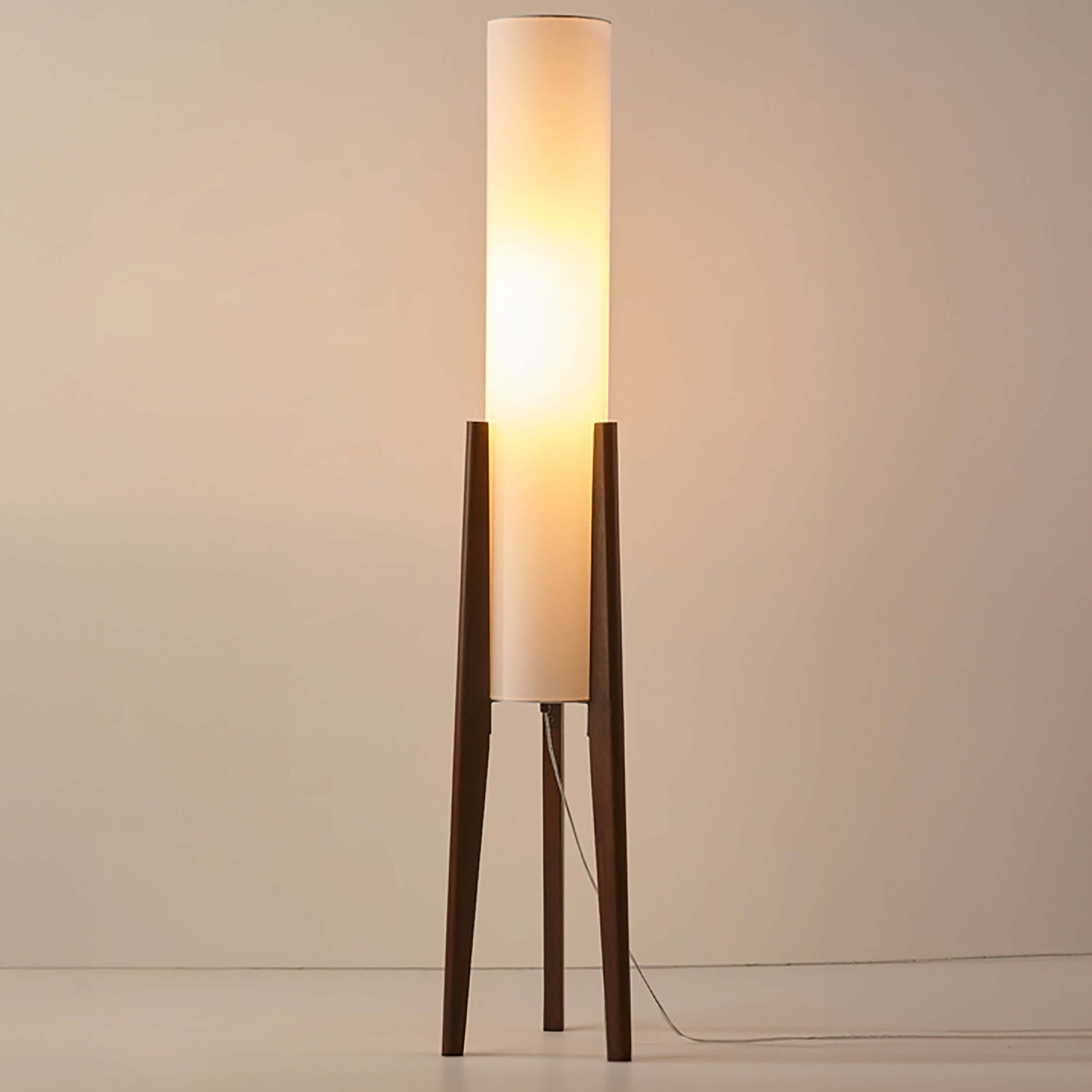 Natural Wooden Table Lamp with Linen Shade - Luxivelle