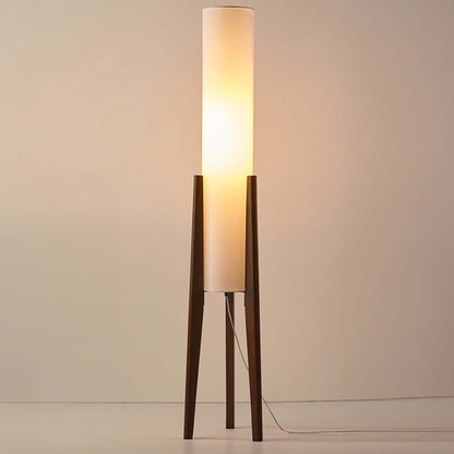 Natural Wooden Table Lamp with Linen Shade - Luxivelle