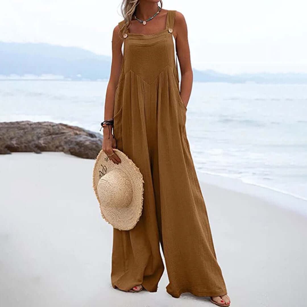 Summer Strapless Flowy Jumpsuit - Luxivelle