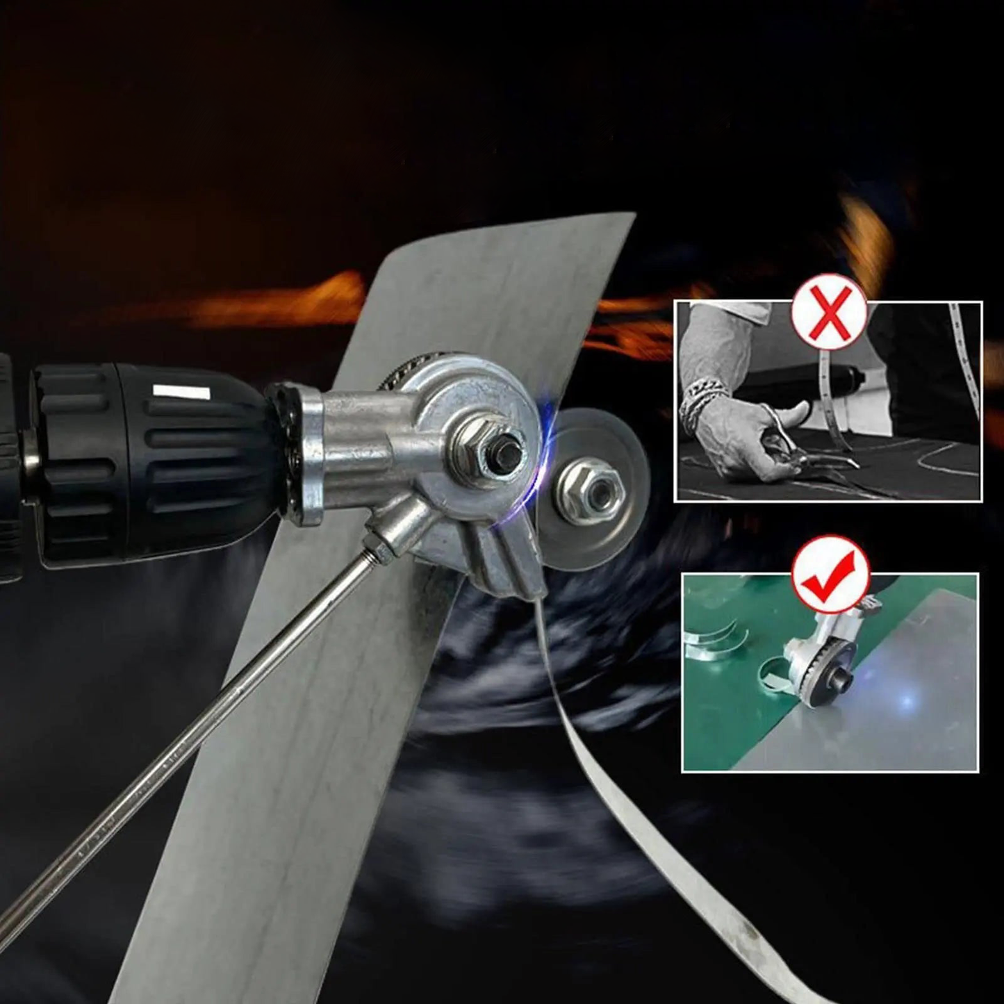 Easy Sheet Metal Cutter Drill Bit Attachment
